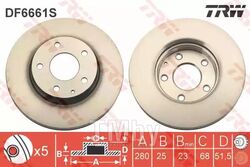 Тормозной диск MAZDA 3 2013- TRW DF6661S