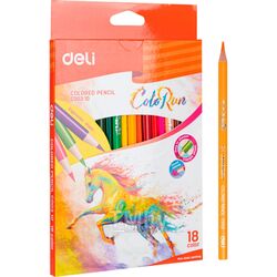 Цветные карандаши 18 шт. "ColoRun" трехгран. Deli