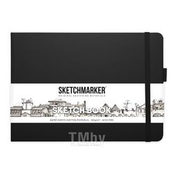 Скетчбук 21*14,8 см, 140 г/м2, 80 л., черный пейзаж Sketchmarker 2314004SM