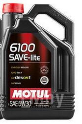Моторное масло MOTUL 5W30 (1L) 6100 SAVE-LITE API SN CF ILSAC GF-5 CHRYSLER MS 6395 FORD M2C 946 107956