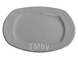 Тарелка обеденная керамическая, 275 мм, квадратная, серия Измир, серая, PERFECTO LINEA