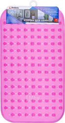 Коврик для ванной, прямоугольный с пузырьками, 67х37 см, розовый, PERFECTO LINEA