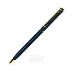 Ручка шарик/автомат "Slim" 0,7 мм, метал., глянц., т.-синий/золотистый, стерж. синий B1 1101/25