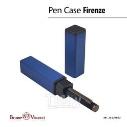 Ручка "FIRENZE" шарик.автомат.в прямоуг.тубусе, 1.0мм, синяя, синий мет.корпус, синий футляр Bruno Visconti 20-0299/03