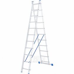 Лестница, 2х11 ступеней, алюминиевая, двухсекционная СИБРТЕХ Pоссия 97911