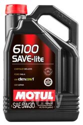 Моторное масло MOTUL 5W30 (4L) 6100 SAVE-LITE API SN CFILSAC GF-5CHRYSLER MS 6395FORD M2C 946 107957