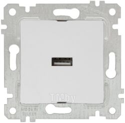 Розетка 1-ая USB (скрытая, без рамки) белая, RITA, MUTLUSAN (USB charge, 5V-2х)