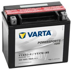 Аккумулятор для мототехники VARTA POWERSPORTS AGM 12V 10Ah 150A 4,6kg 152x88x131 мм 510012009