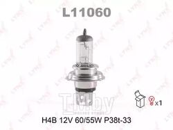 Лампа галогенная H4B 12V 60/55W P38T-33 LYNXauto L11060
