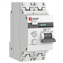 Дифференциальный автомат АД-32 1P+N 25А/300мА (хар. C, AC, электронный, защита 270В) 4,5кА EKF PROxima DA32-25-300-pro