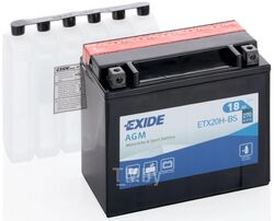 Аккумулятор для мототехники EXIDE AGM 12 V 18AH 310A ETN 1 (L+) B0 175x90x155mm 6.1kg EXIDE ETX20H-BS