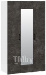 Шкаф ТриЯ Нео 3-х дверный с зеркалом (белый/ателье темный/ателье темный/ателье темный)