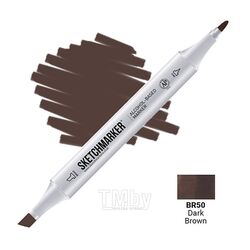 Маркер перм., худ. двусторонний, BR50, коричневый темный Sketchmarker SM-BR50