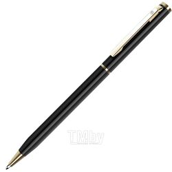 Ручка шарик/автомат "Slim" 0,7 мм, метал., черный/золотистый, стерж. синий Happy Gifts 1101/35