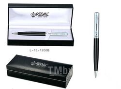 Ручка "REGAL 13" шариковая (серия Scotch) в футляре, корпус черно-серебристый Regal L-13-1200B