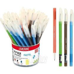 Ручка шариковая Attomex Pastel d=0.5 мм, синяя, непрозрачн. корпус, в пластик.тубусе, deVente 5073409