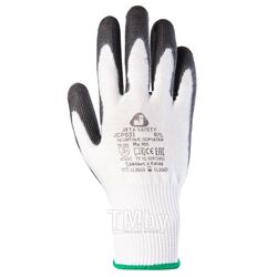 Перчатки с полиуретановым покрытием, антипорезные, 3 класс, р-р 10/XL, серые, JetaSafety (Защитные промышленные перчатки от порезов (5класс) с полиуре