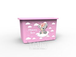 Контейнер для игрушек Mommy love (Мамми лав) 15,7 л, нежно-розовый, BEROSSI (Изд. из пластм. Размер 396 * 241 * 231 мм)