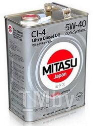 Моторное масло синтетическое MITASU 5W40 4L ULTRA DIESEL CI-4 API CI-4 CH-4 СG-4 CFACEA А3 B3 B4 E3 E5 MJ2124