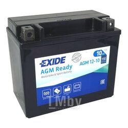 Аккумуляторная батарея EXIDE AGM12-10 евро 10Ah 180A 150/90/130 moto AGM12-10