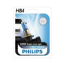 Лампа галогенная блистер 1шт HB4 12V 55W P22D CRISTAL VISION (4300K, излучают яркий белый свет) Philips 9006CVB1