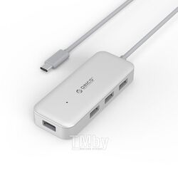 USB-хаб Orico TC4U-U3, Type-C, 4xUSB3.0, (серебристый)
