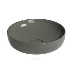 Накладная раковина Wellsee Chalice Perfection 150604000 (42*42 см, круглая, без отверстия под смеситель, керамический клапан, антрацит)