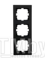 Рамка 3-ая вертикальная чёрный бархат VESNA 742-4200-153