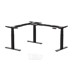 Каркас стола с эл. приводом угловой AOKE AK3YJYT-ZF3.90.BK (1075-1800)+(1075-1800)*600мм, цвет черный (Well Desk Wing)