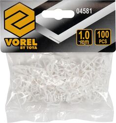 Крестики для плитки с ограничителем 1,0 мм (100 шт) Vorel 4581