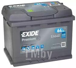 Аккумулятор Premium 64Ah 640A (R +) 242x175x190 mm EXIDE EA640