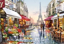Живопись по номерам на картоне 30 х 40 см "Париж после дождя", Azart