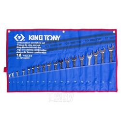 Набор комбинированных ключей KING TONY 6-24 мм чехол из теторона, 18 предметов 1218MRN