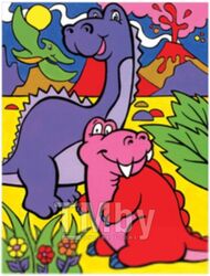 Картина по номерам Юнландия Динозавры с акриловыми красками / 661595