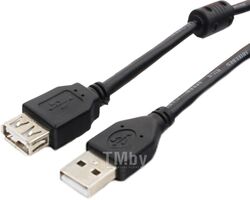 Кабель USB2.0 AM-AF 1.8м Cablexpert экран 2феррит.кольца черный CCF2-USB2-AMAF-6