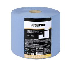 Двухслойные очищающие бумажные салфетки, синие, 35х38, рулон 500шт JETA PRO 5850766