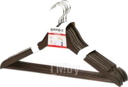 Набор деревянных вешалок-плечиков Brabix Стандарт р.48-50 / 601162 (5шт, шоколад)