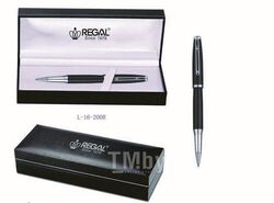 Ручка "REGAL 16" роллер (серия Buckingham) в футляре, черная Regal L-16-200R