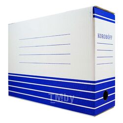 Коробка архивная 100 мм белый/синий Koroboff оф100бел/син