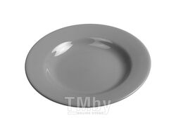 Тарелка глубокая керамическая, 211 мм, круглая, серия Лапсеки, серая, PERFECTO LINEA
