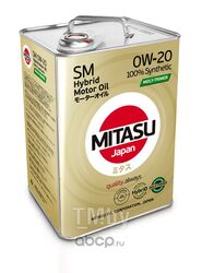 Моторное масло MITASU 0W20 6L MOLY-TRiMER HYBRID (API SM ILSAC GF-4 ACEA A1 B1-04 синт) MJ-M02-6