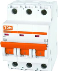 Автоматический выключатель ВА47-29 3Р 10А 4,5кА х-ка D TDM SQ0206-0171