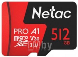 Карта памяти MicroSDXC 512GB V30/A1/C10 Netac P500 Extreme Pro