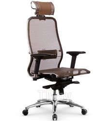 Кресло Samurai S-3.04 MPES, светло-коричневый / светло-коричневый (подголовник серый)