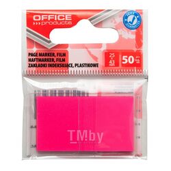 Закладки пласт. 25*43 мм, 50 шт., ярк.-розовый Office Products 14223431-13