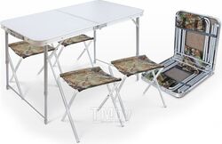 Набор складной стол влагостойкий и 4 стула, NIKA (Складной стол влагостойкий + 4 стула)