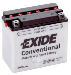 Аккумуляторная батарея EXIDE EB18L-A евро 18Ah 190A 180/90/162 moto EB18L-A