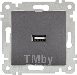 Розетка 1-ая USB (скрытая, без рамки) дымчатая, RITA, MUTLUSAN (USB charge, 5V-2.1A)