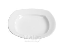 Тарелка глубокая керамическая, 221 мм, квадратная, серия Измир, белая, PERFECTO LINEA