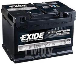 Аккумулятор Start-Stop EFB 80Ah 800A (R+) 315x175x190 mm EXIDE EL800